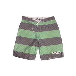 RVCA Board Shorts Mens 32 Green Black Striped Artist Network Program Swim Trunks